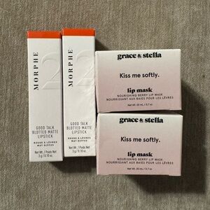 Brand new 2 Grace & Stella Lip Mask and 2 Morphe Lipstick